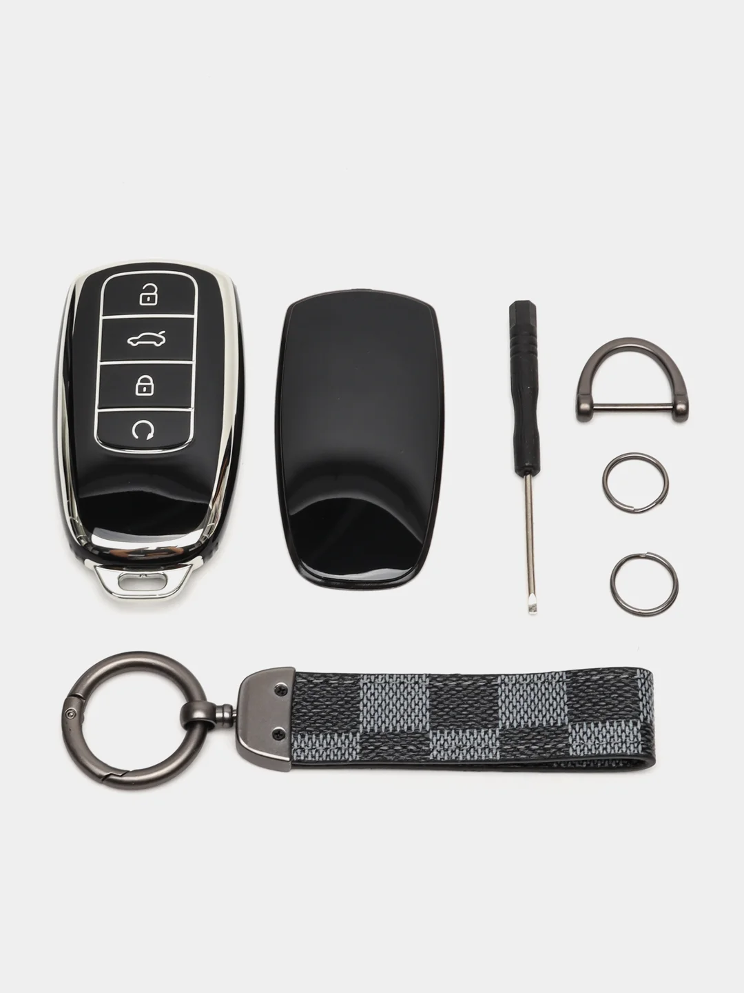 Черный чехол для смарт ключа Chery Tiggo 7 Pro Max, 8 Pro Max, Omoda C5, Arrizo 8, Exeed RX