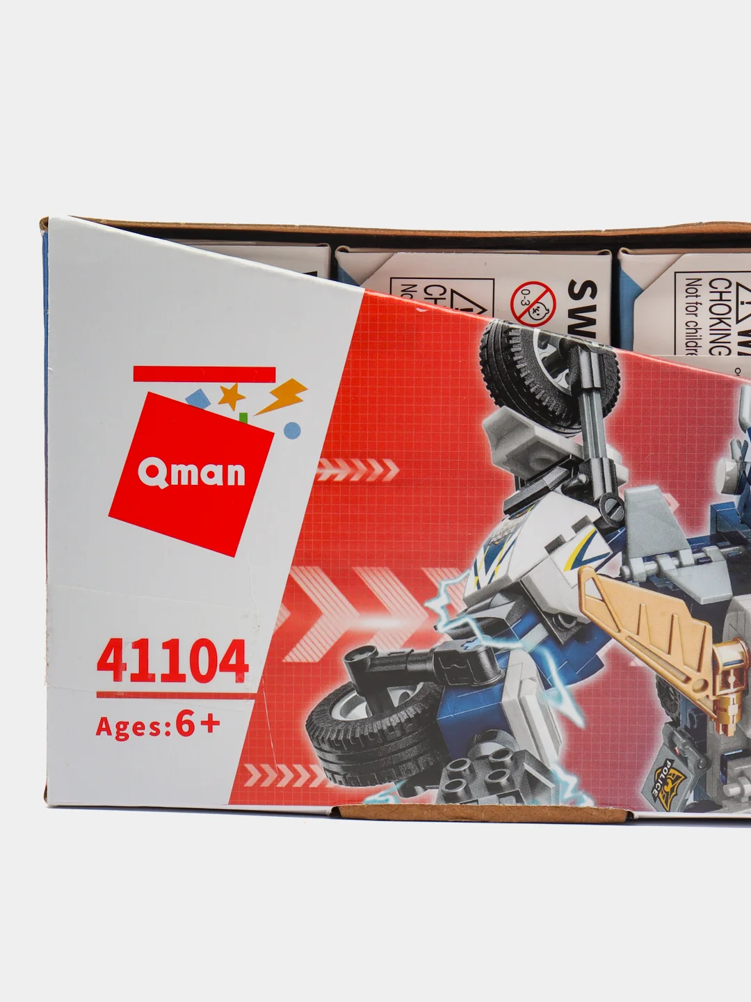 Желтый конструктор Qman 41104, Полицейский Робот Трансформер 6 в 1