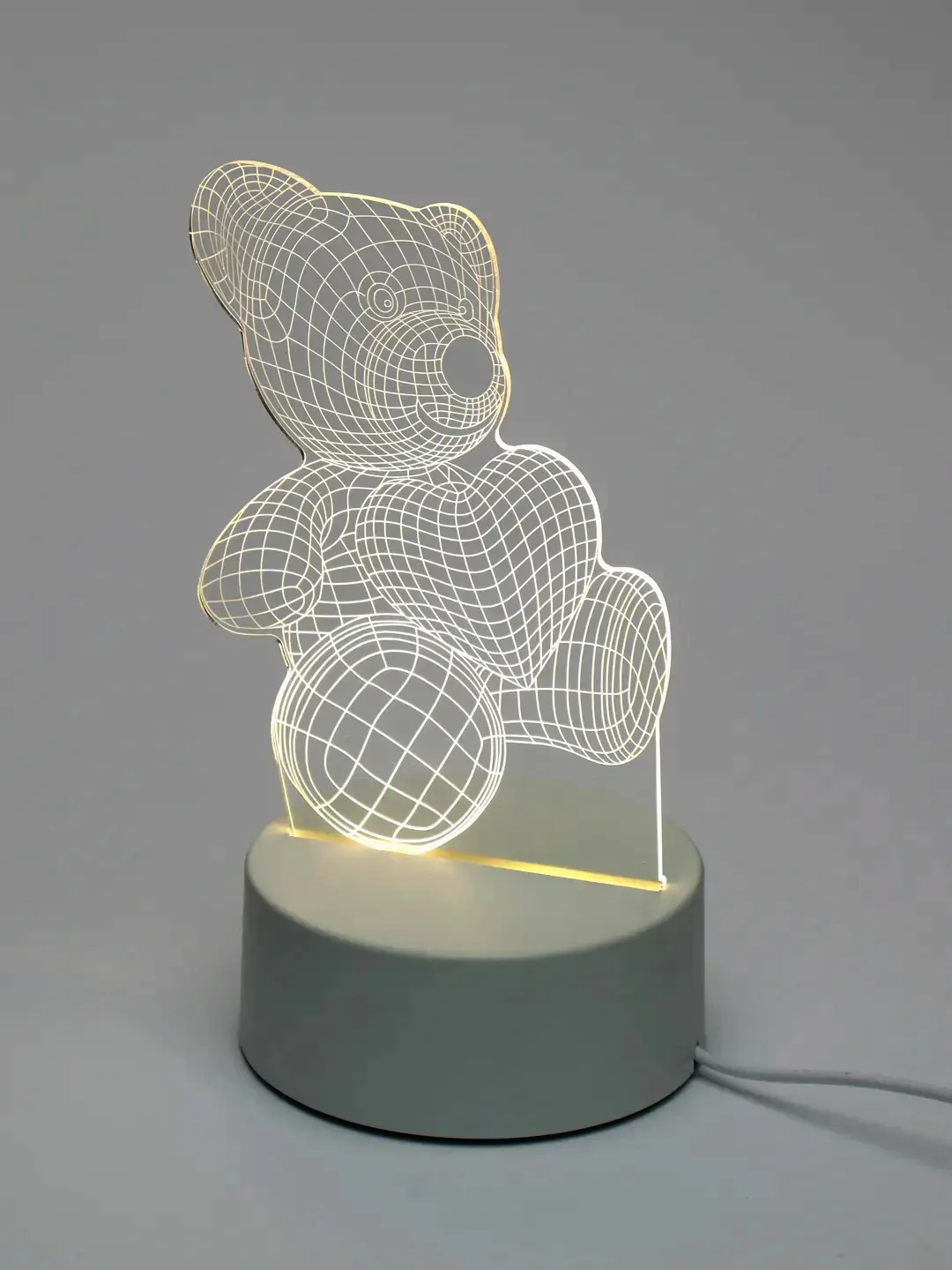Белый светильник-ночник 3D LED, USB, 14 видов