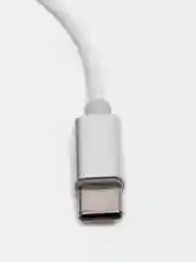 Белый кабель-переходник AUX Type-C 3,5мм, jack, 1 м