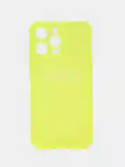 Желтый чехол силиконовый для iPhone 14 Pro Max (Айфон 14 Про Макс), с карманом для карт
