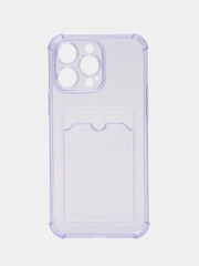 Чехол силиконовый для iPhone 14 Pro Max (Айфон 14 Про Макс), с карманом для карт