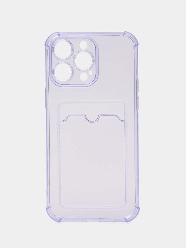 Чехол силиконовый для iPhone 14 Pro Max (Айфон 14 Про Макс), с карманом для карт