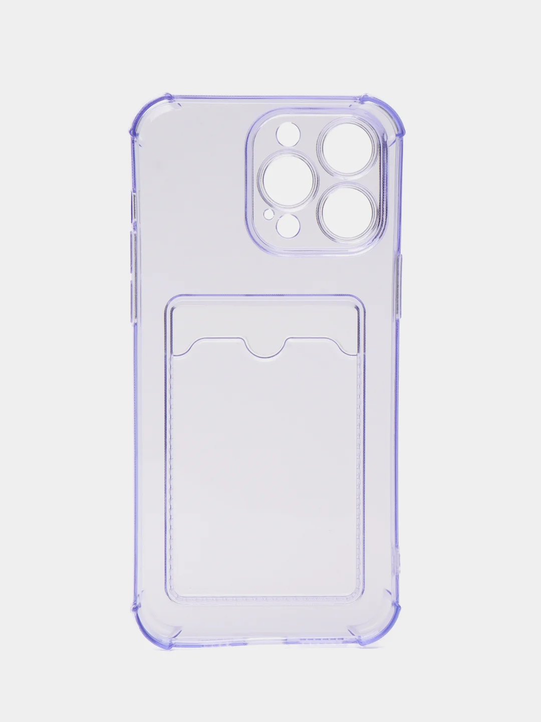 Синий чехол силиконовый для iPhone 14 Pro Max (Айфон 14 Про Макс), с карманом для карт