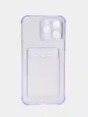 Синий чехол силиконовый для iPhone 14 Pro Max (Айфон 14 Про Макс), с карманом для карт