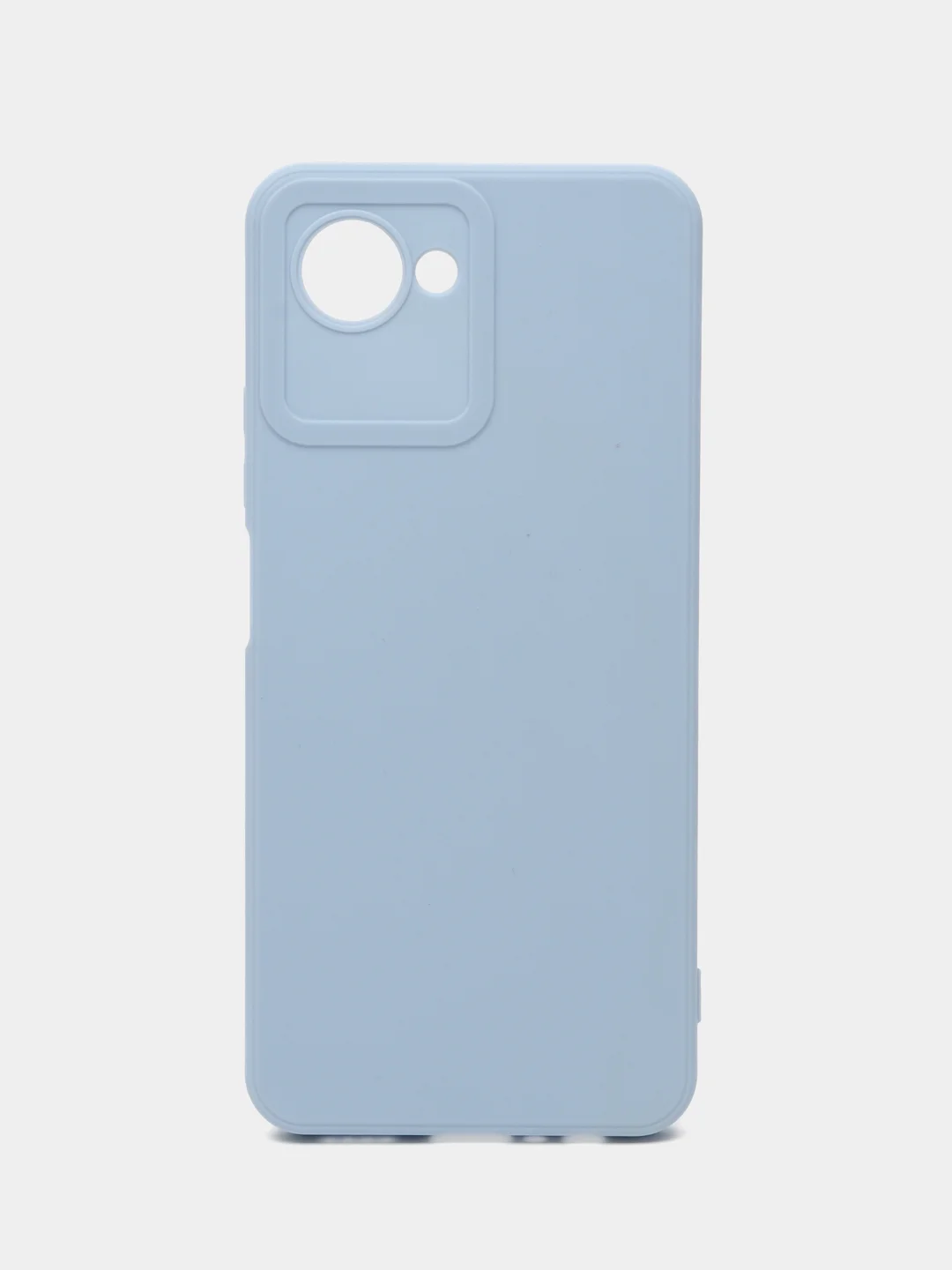 Голубой силиконовый чехол Realme C 30/C30S (Реалми C30/C30S), матовый, с защитой камер
