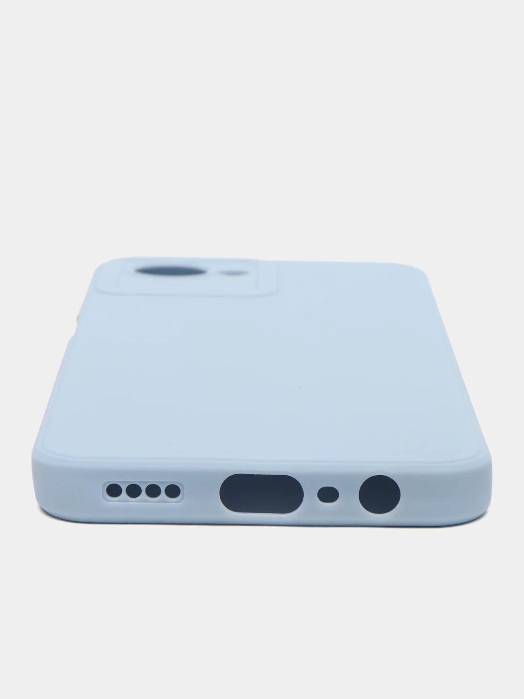 Голубой силиконовый чехол Realme C 30/C30S (Реалми C30/C30S), матовый, с защитой камер