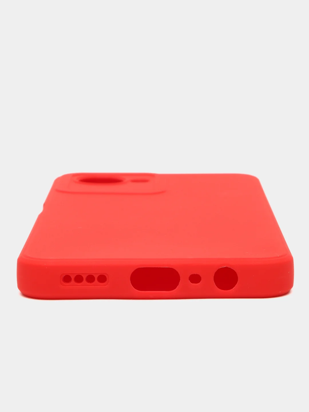Красный силиконовый чехол Realme C 30/C30S (Реалми C30/C30S), матовый, с защитой камер
