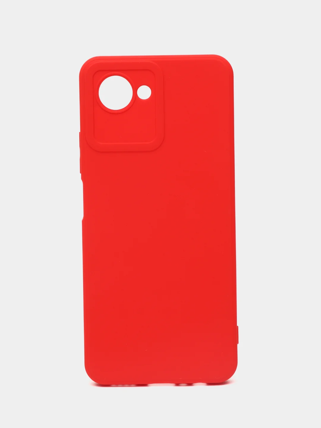 Красный силиконовый чехол Realme C 30/C30S (Реалми C30/C30S), матовый, с защитой камер