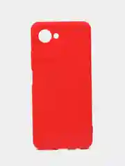 Красный силиконовый чехол Realme C 30/C30S (Реалми C30/C30S), матовый, с защитой камер