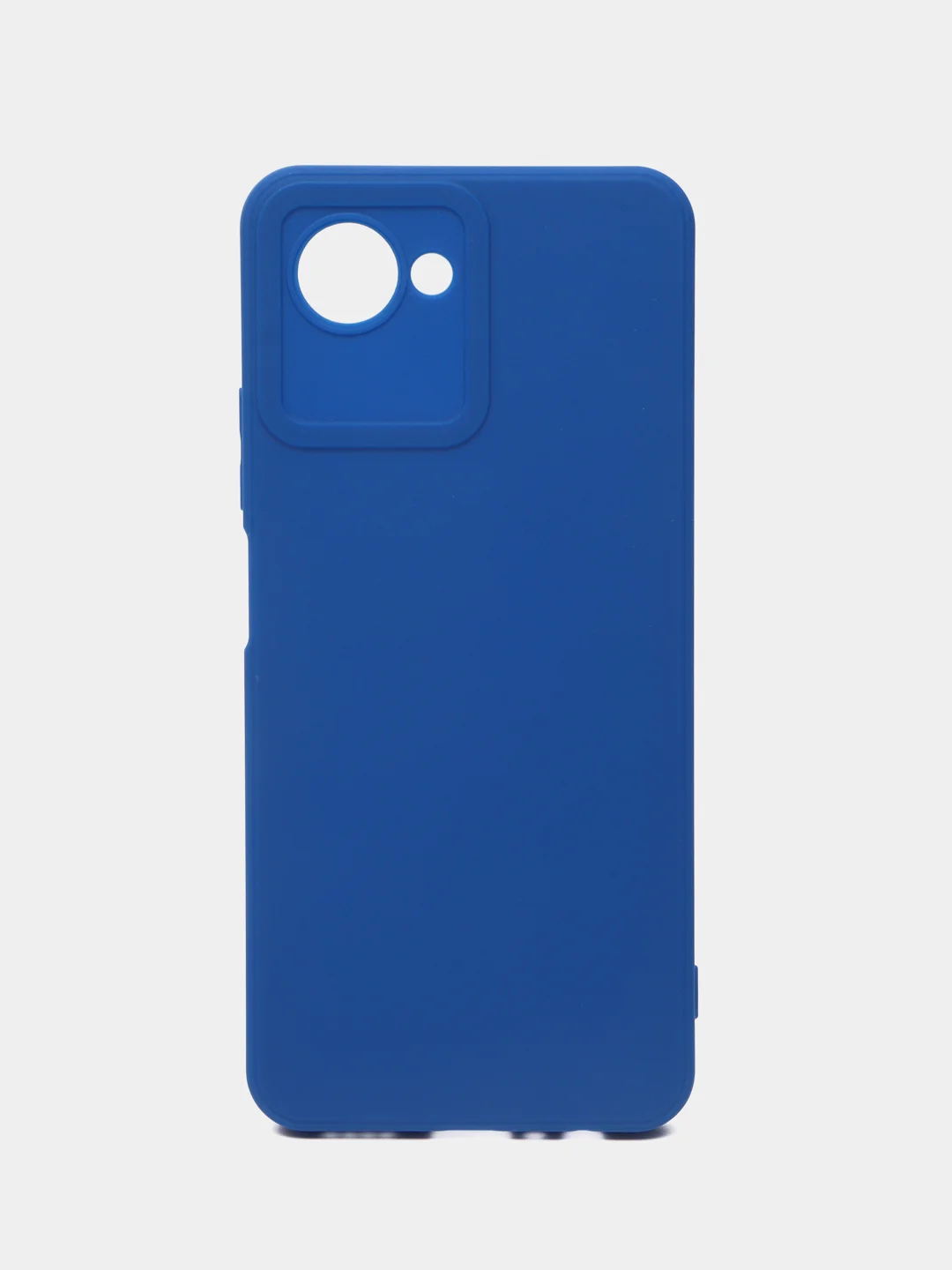 Синий силиконовый чехол Realme C 30/C30S (Реалми C30/C30S), матовый, с защитой камер