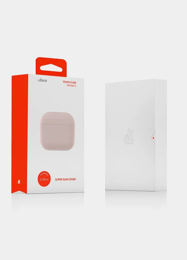 Розовый ультратонкий силиконовый чехол uBear Touch case для AirPods 3