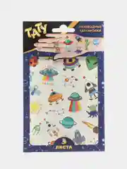 Наклейки - татуировки "Космос", 3 листа