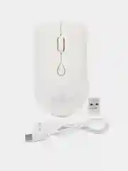 Белый беспроводная компьютерная мышь бесшумная перезаряжаемая Bluetooth 2 вида подключения
