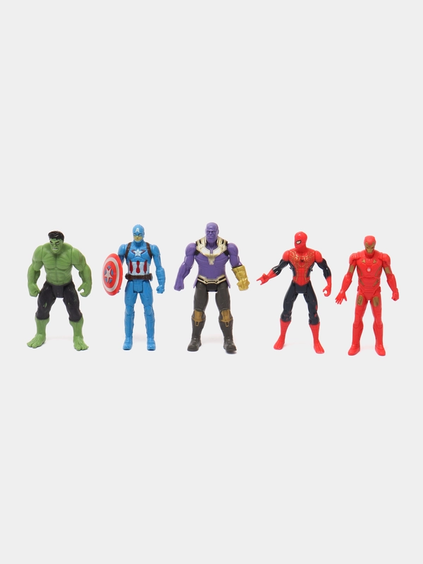Набор супергероев Marvel "Мстители" Человек паук,Капитан америка,Халк,Танос, Железный