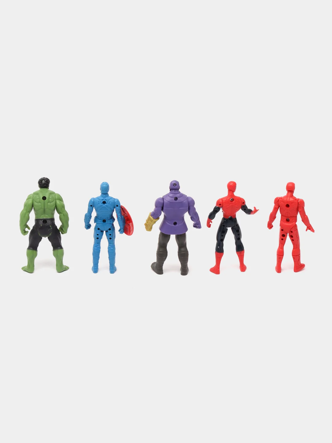 Набор супергероев Marvel "Мстители" Человек паук,Капитан америка,Халк,Танос, Железный