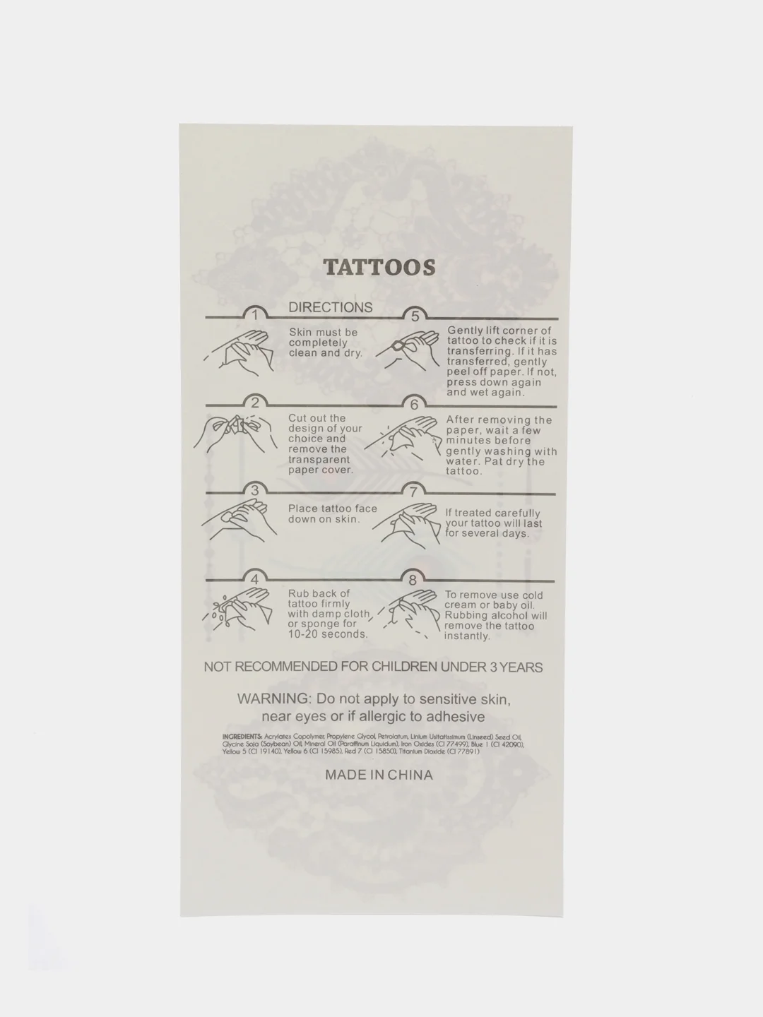 Пастельно-коралловый временные татуировки FLASH TATTOO