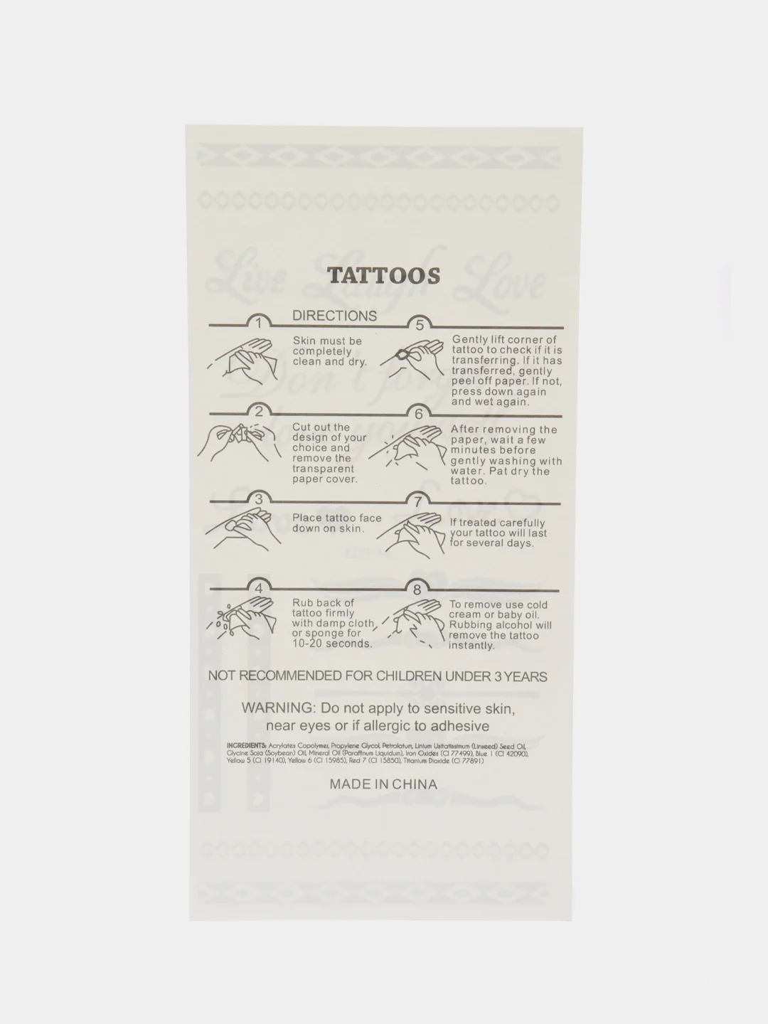 Пастельно-коралловый временные татуировки, FLASH TATTOO