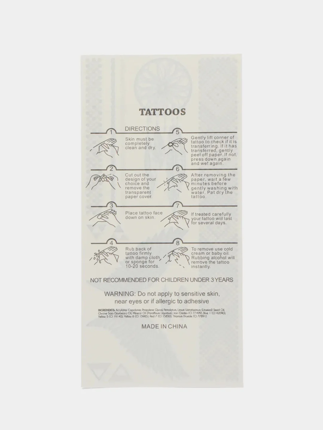 Пастельно-коралловый временные татуировки Flash Tattoo