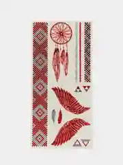 Красный временные татуировки Flash Tattoo