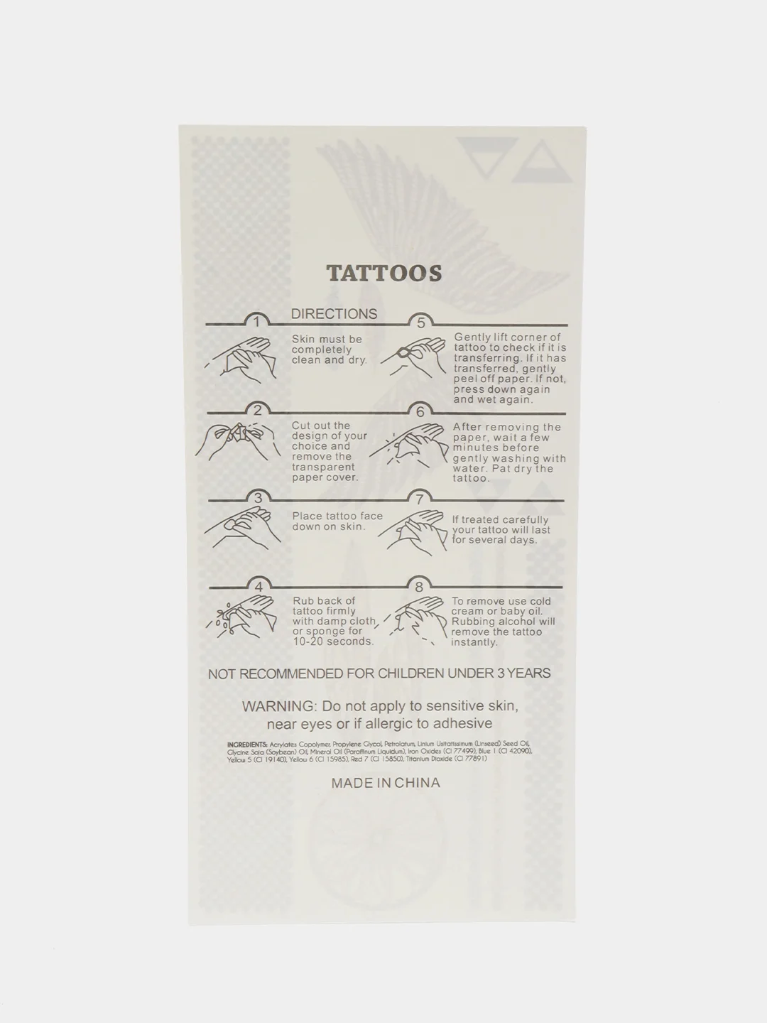 Красный временные татуировки Flash Tattoo