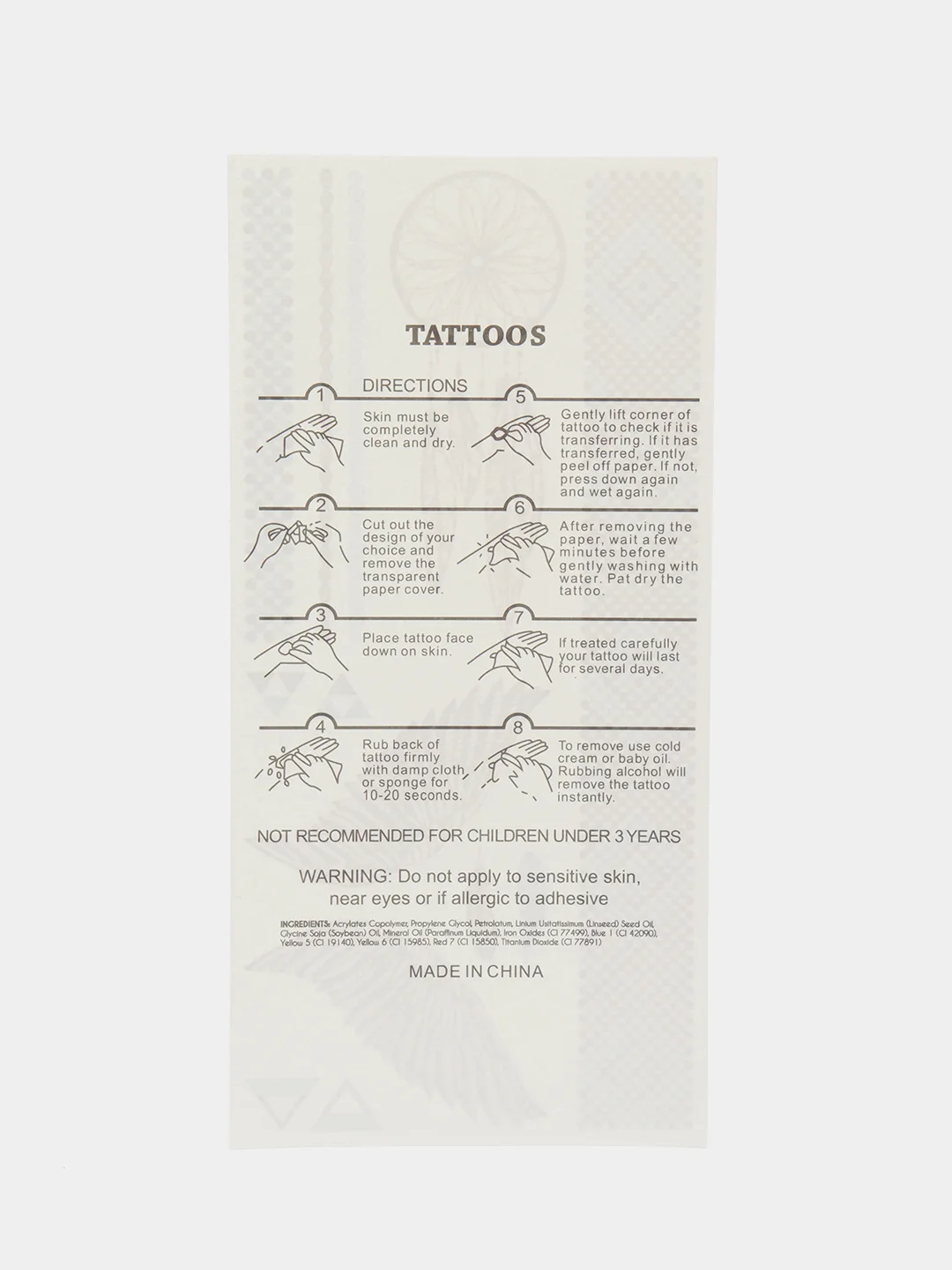 Золотой временные татуировки Flash Tattoo