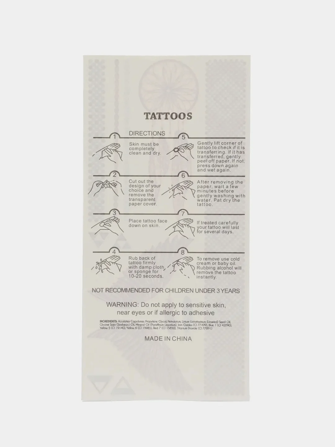 Пастельно-коралловый временные татуировки Flash Tattoo