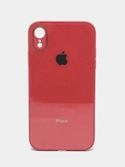 Чехол для iPhone XR, силиконовый, со стеклянной панелью