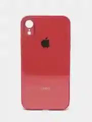 Багровый чехол для iPhone XR, силиконовый, со стеклянной панелью