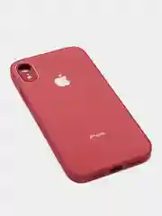 Багровый чехол для iPhone XR, силиконовый, со стеклянной панелью