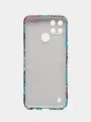 Голубой накладка для Realme C21Y/C25Y, виниловая, с рисунком