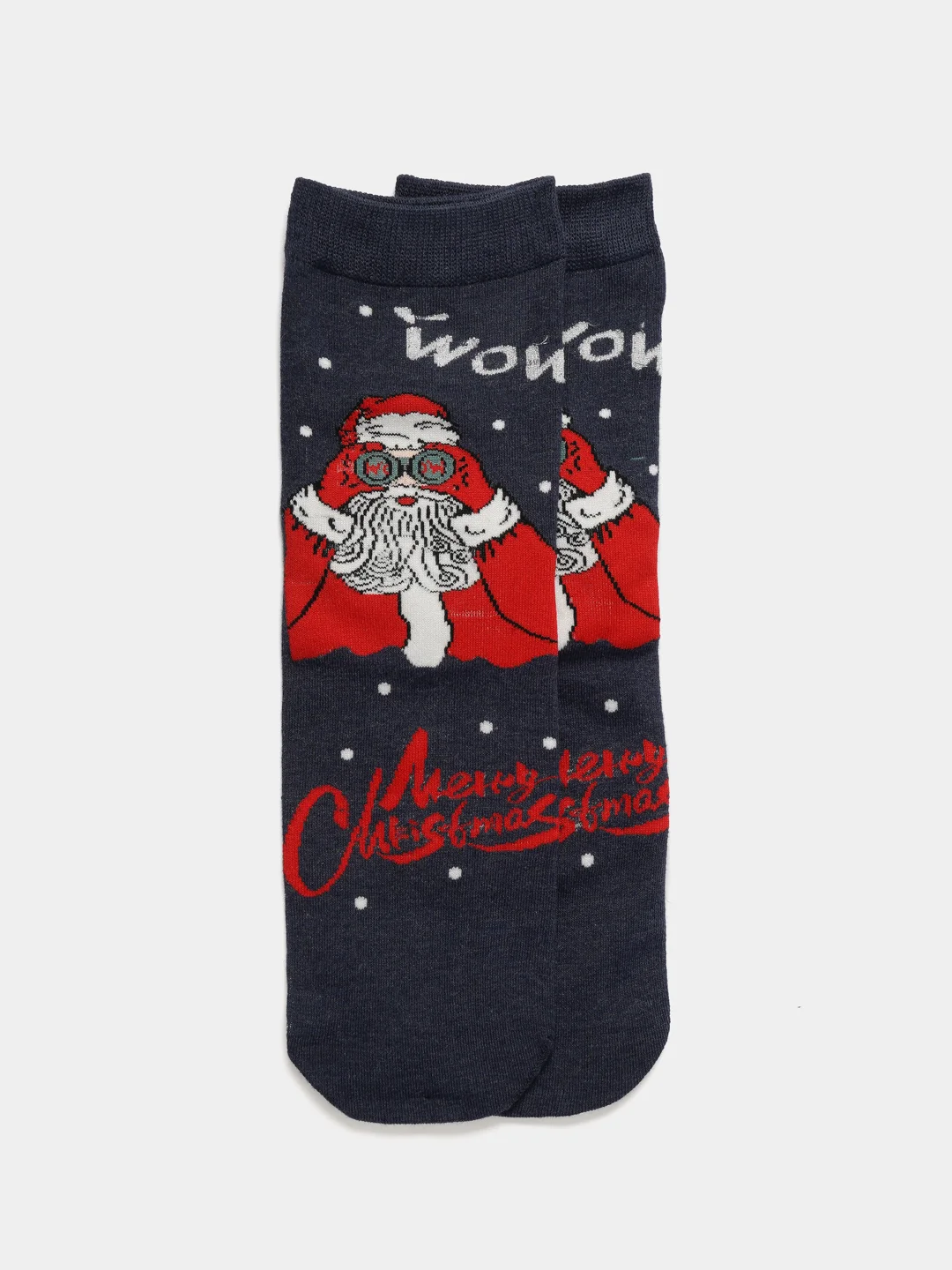 Индиго новогодние носки мужские, с принтом