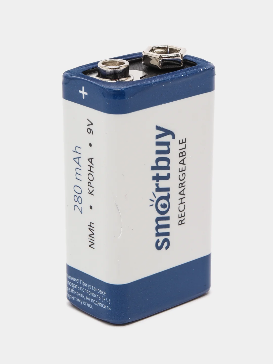 Батарейка крона Smartbuy 6F22, аккумуляторная, 280 mah, Ni-MH