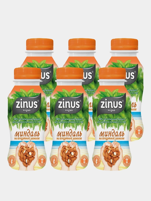 Миндальный напиток на йогуртной закваске, без молока Zinus, ПЭТ, 250г