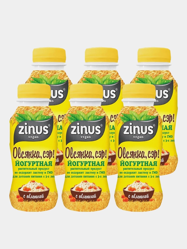Йогуртно-овсяный напиток с облепихой Zinus "Овсянка,Сэр!" без молока, с витаминами, 250г