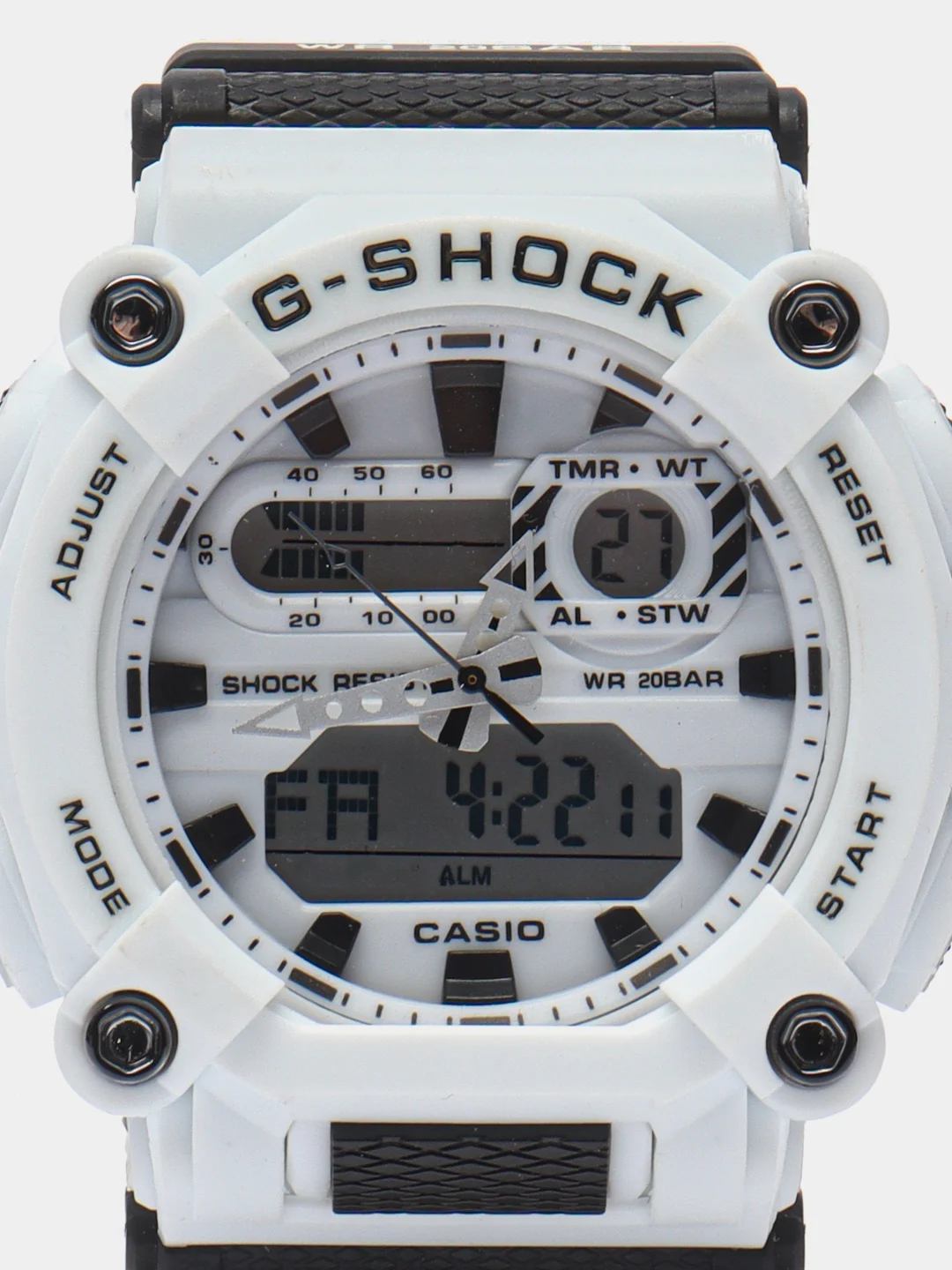Белый наручные военные электронные мужские часы Casio G-Shock