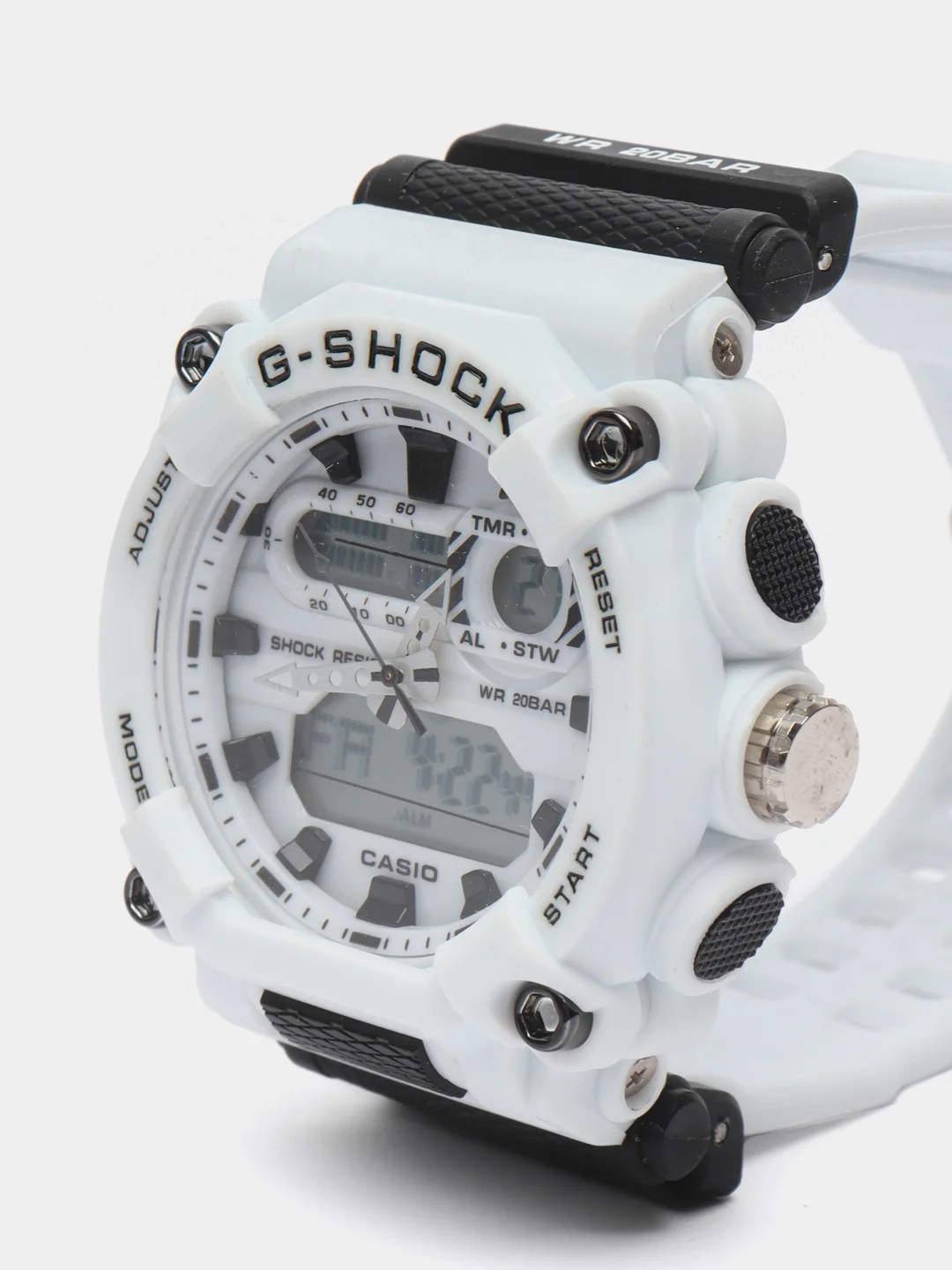 Белый наручные военные электронные мужские часы Casio G-Shock