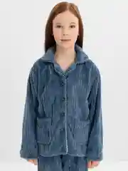 Индиго детская пижама на пуговицах, теплая