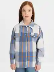 Рубашка для девочки с длинным рукавом. Утепленная рубашка в клетку