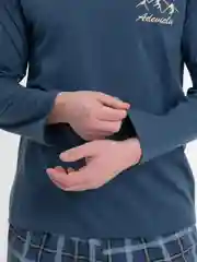 Голубой пижама мужская, домашний костюм, ХЛОПОК 100%