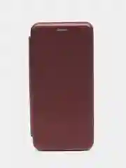 Бордовый чехол-книжка для Realme C55 встроена магнитная застежка и удобный карман для карт и денег