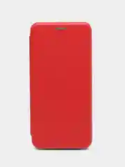 Красный чехол-книжка для Realme C55 встроена магнитная застежка и удобный карман для карт и денег