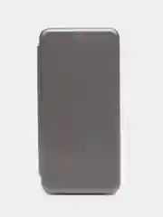 Серый чехол-книжка для Realme C55 встроена магнитная застежка и удобный карман для карт и денег