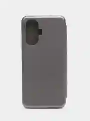 Серый чехол-книжка для Realme C55 встроена магнитная застежка и удобный карман для карт и денег