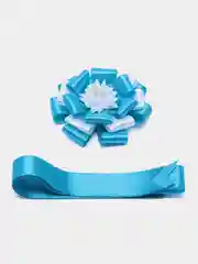 Лазурный бант на выписку из роддома, модель №1