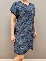 Индиго туника женская, футболка удлиненная, сорочка ночная женская