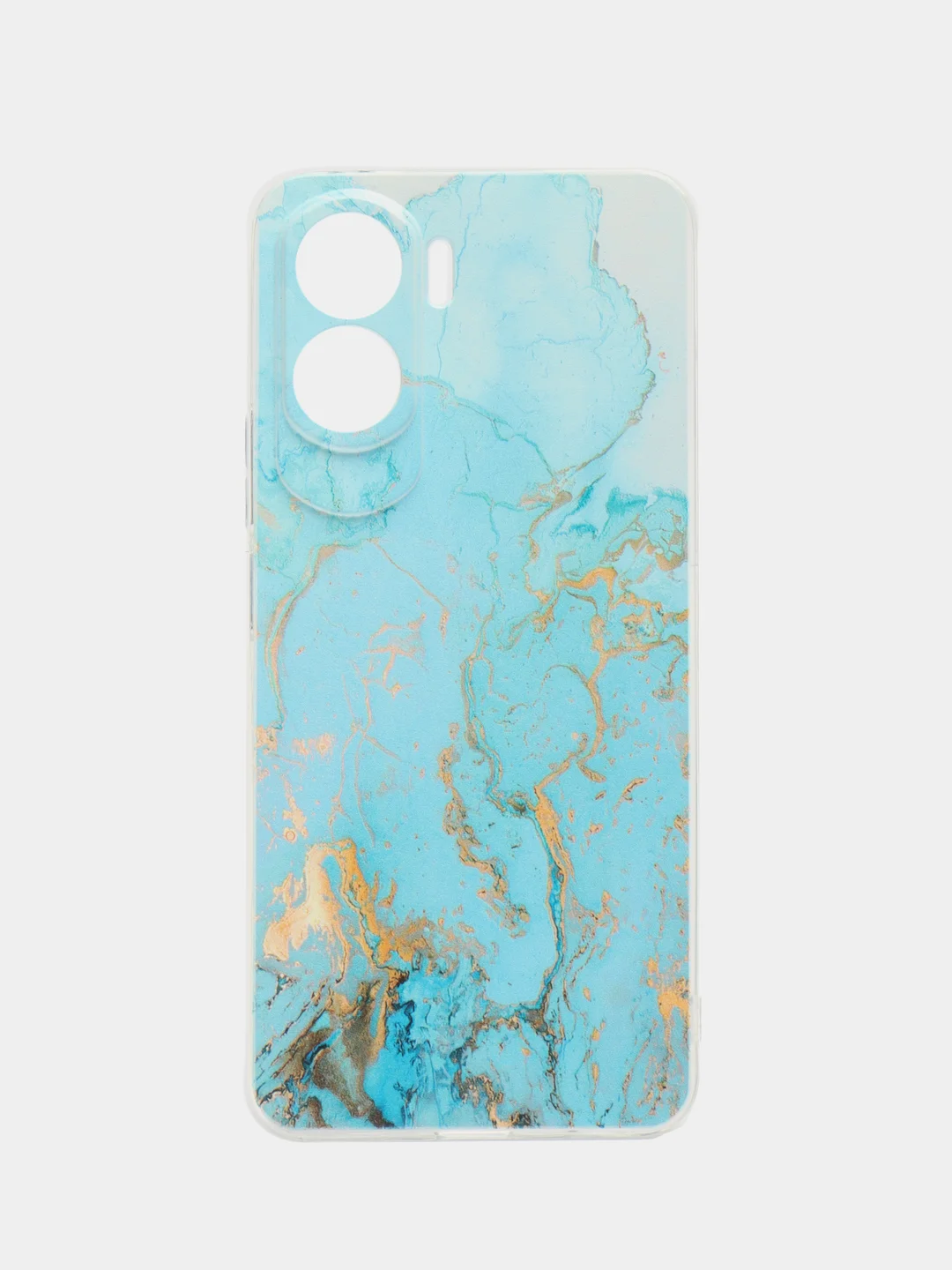 Светло-синий силиконовый чехол на Honor 90 Lite (Хонор 90 Лайт), прозрачный, с рисунком