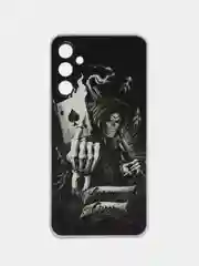 Оливковый чехол на Samsung Galaxy A34 5G (Самсунг A34), прозрачный, с рисунком, защита камеры
