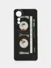 Хром силиконовый чехол на Oppo A78 4G (Оппо А78 4G), прозрачный, с рисунком, защита камеры