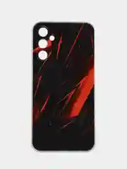 Красный чехол на Samsung Galaxy A24 (Галакси A24), прозрачный, с рисунком, защита камеры